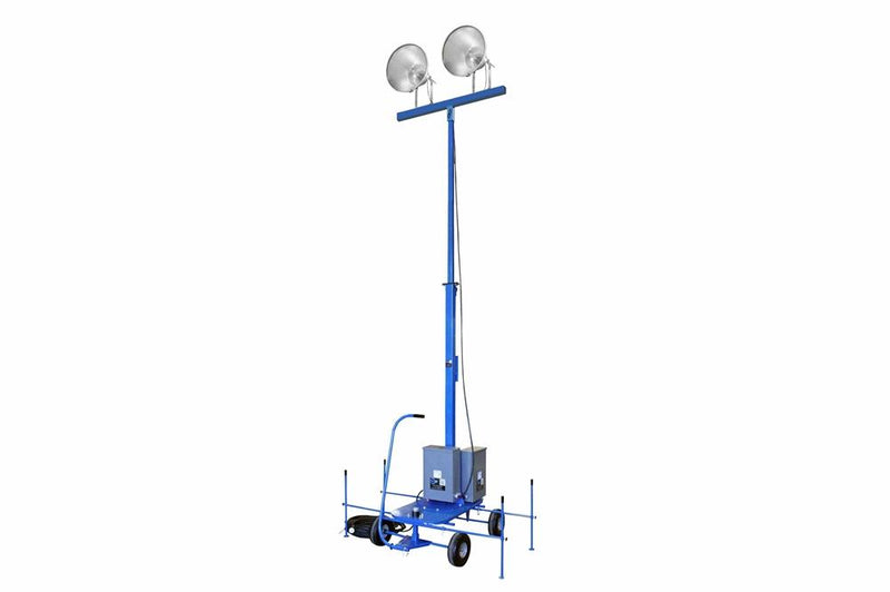 3000W Non-Towable Mini Light Tower w/ Wheels- (2) 1500W MH Lamps - 300,000 Lumens - Roll-Around Cart