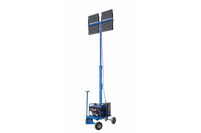 2000W Non-Towable Light Tower w/ Wheels - 9-30 Feet - (4) 500W LED Lamps - 259,200 Lumens - 9KW