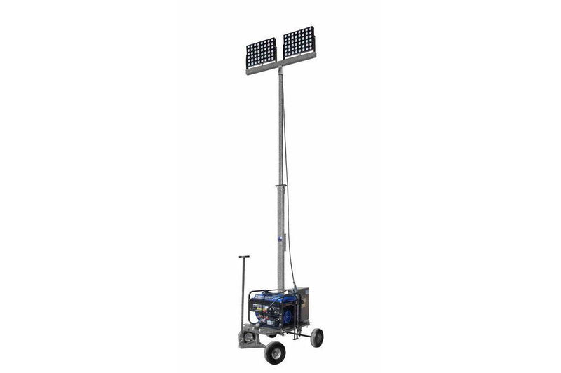 1000W Non-Towable Light Tower w/ Wheels - 9-30 Feet - (2) 500W LED Lamps - 129,600 Lumens - 5kW