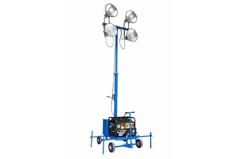 4000 Watt Non-Towable Mini Light Tower with Wheels - Four 1000 Watt MH Lamps - 440,000 Lumens - 9KW