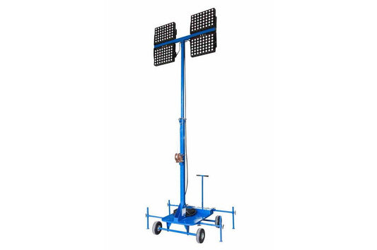 2000 Watt Non-Towable Mini LED Light Tower with Wheels - Four 500 Watt LED Lamps - 240,000 Lumens