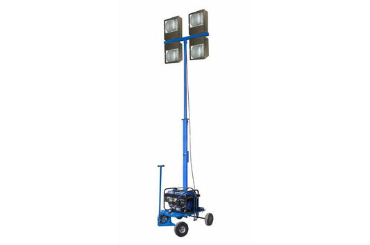 4000W Mini Light Tower with Wheels - C1D2 - (4) 1000W MH Lamps - 440,000 Lumens - 9KW Generator