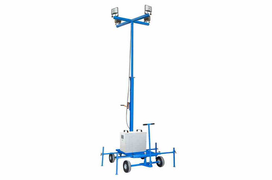 Larson 240W Battery-Powered LED Light Tower - 1.5kWh Capacity, 16hr Runtime - 9'-13' Light Mast, 21600 Lumens