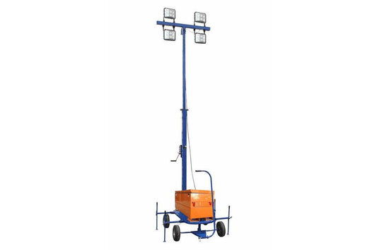 Mini Rechargeable LED Light Tower - (4) 60 Watt LED Lamps - 21,600 Lumens - 12 Hour Runtime