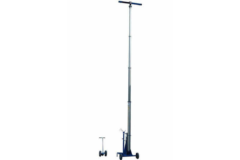 20' Pneumatic Light Tower - Wheeled Cart Base - 8'-20' Light Mast - Retractable Outriggers