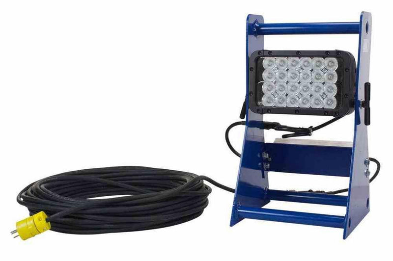 72W Portable LED Waterproof Work Light - Aluminum Frame - 120-240VAC to 12VDC or 24VDC - 25' SOOW