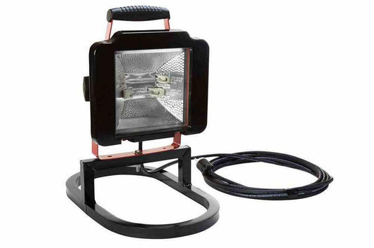 Work Area Light - 500 Watt Quartz - Pedestal base mount with handle - 120V AC