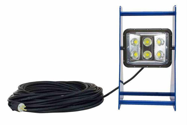 60 Watt Color Changing Portable LED Work Area Light - Aluminum Frame - Adjustable Head - 120-277V AC