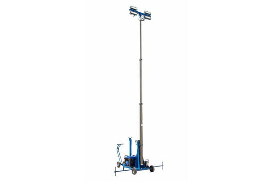640 Watt Pneumatic Light Tower Cart w/ 4000VA Generator - 12 Hour Runtime - Four 160 Watt LED Lights