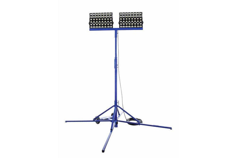 480 Watt Work Area LED Light Tower - Quadpod Mount - 7-12' Height - Temporary Construction Lighting