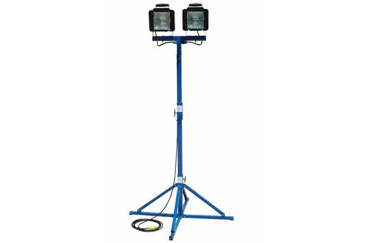 Work Area Flood Light - Quadpod Mount - 2 of 500 Watt Quartz Lights - 25' Cord