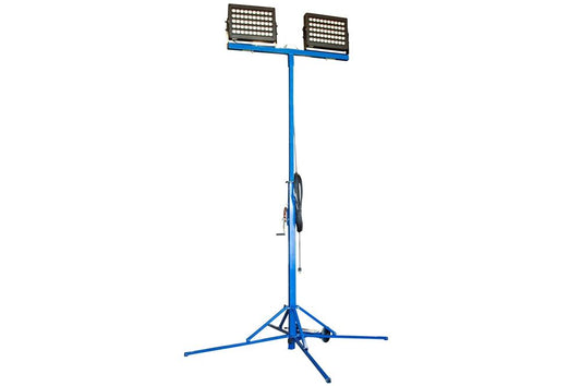 1000 Watt Work Area LED Light Tower - Quadpod Mount - 7-12' Height - Temporary Construction Lighting