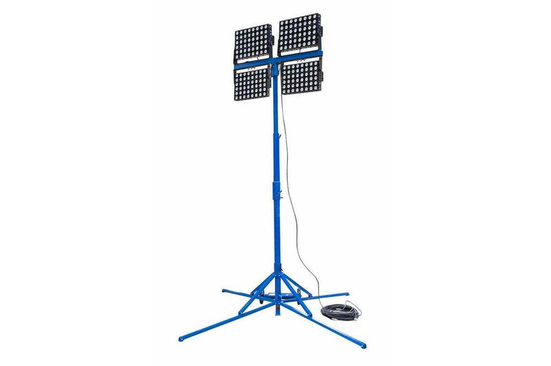 2000 Watt Work Area LED Light Tower - Quadpod Mount - 7-12' Height - Temporary Construction Lighting