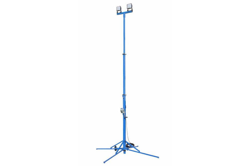 120W General Area LED Winchpod Light Tower - Adjustable 11' to 26' - 10,800 Lumens - 20' 16/3 SOOW