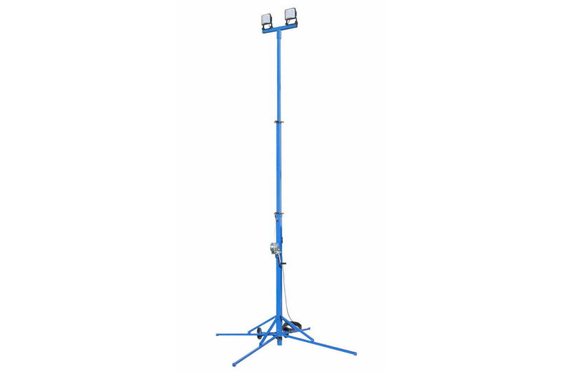 120W General Area LED Winchpod Light Tower - Adjustable 11' to 26' - 10,800 Lumens - 50' 16/3 SOOW