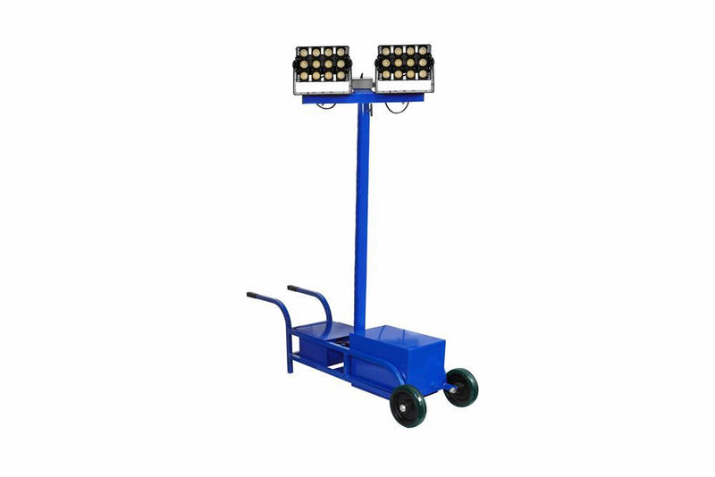 200 Watt Portable LED Work Area Light Cart w/ Extension Pole - Rechargeable Battery - Cordless