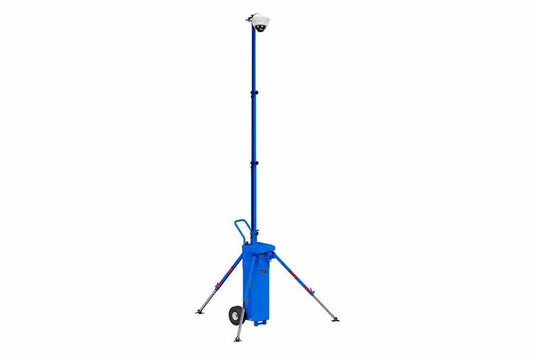 15' Portable Security Tower - 5.8' Collapsed Height - (1) 8.0MP Outdoor Dome Security Camera - 1TB NVR