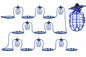 Larson 100W Temporary String Light - Ten LED Lamps - 100'L - 12/3 SJTW - Twist Lock Plugs Between Lamps