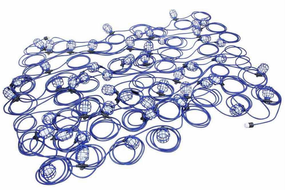 1530' Temporary Tunnel String Light - 153 LED Work Lamps - 277V - 12/4 SJTW Backbone - L22-20 Twist