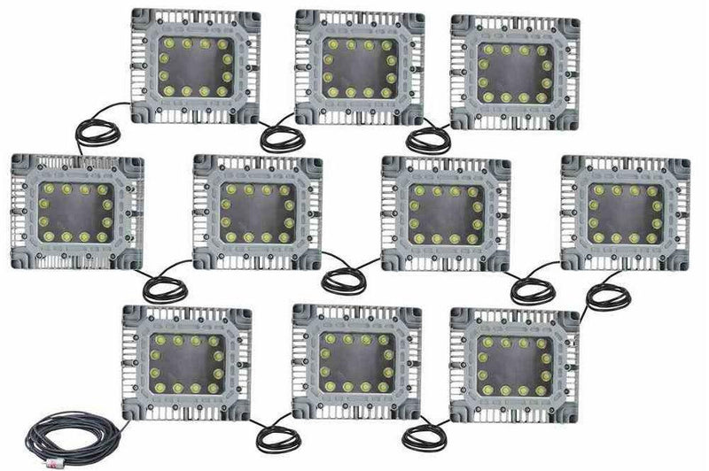 37,500 Watt LED String Light - (250) 150 Watt LED Light Fixtures - 277V AC - I-Beam Mounts