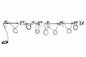 80ft Temporary Construction String Light - Four 14 Watt LED Work Lamps & Four Tool Taps - UK BS1363