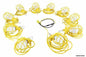 500ft Work Area Lighting String - Yellow 12/3 SJTW - Black Molded Sockets - NO LAMPS - Embossed