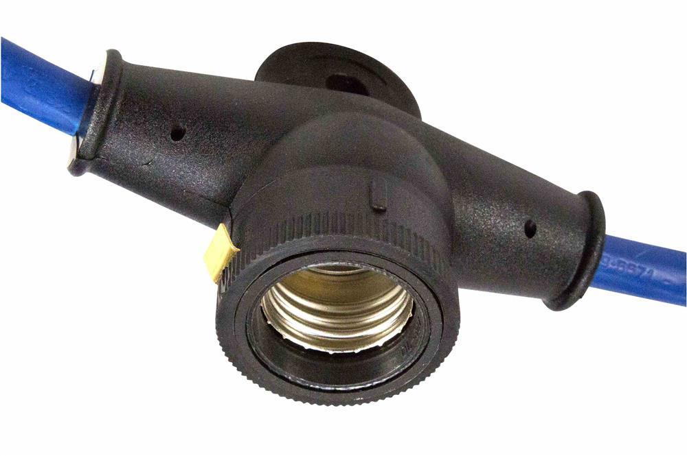 500' Work Area String Light - 50 Black Light Sockets - 100W Rated - SJTW Cord - NO LAMPS/GUARDS