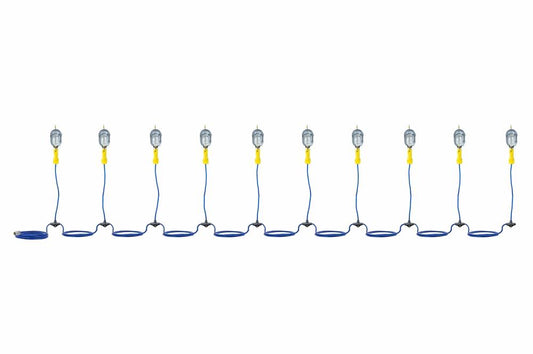 Incandescent String Light - (10) Lamps w/ 5-15P Socket, On/Off Switch - 115' SOOW Cable