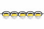 60W LED String Light - 120V - (5) Low Profile Lamps - 50' 16/2 SJTW Cord - Daisy Chain Capable