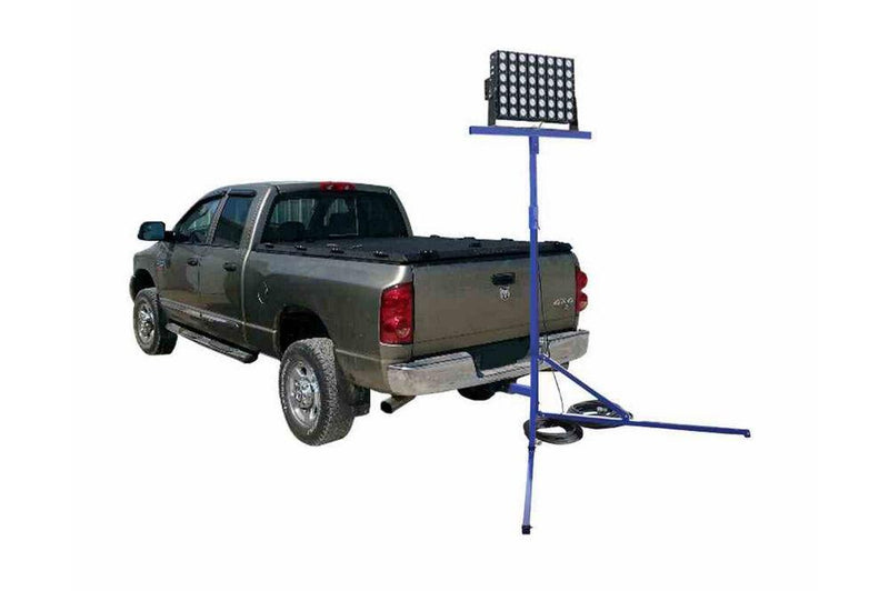 480W Trailer Hitch Mount LED Flood Lighting System - 8-12' Tower - 60,000 Lumens - Low Voltage