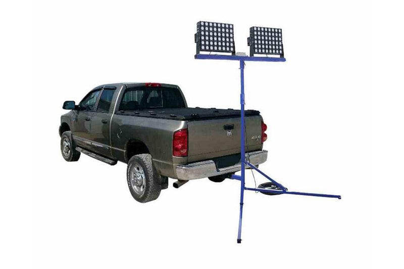 960 Watt Trailer Hitch Mount Work Area LED Flood Lighting System - 6-10' Tower - 120,000 Lumens