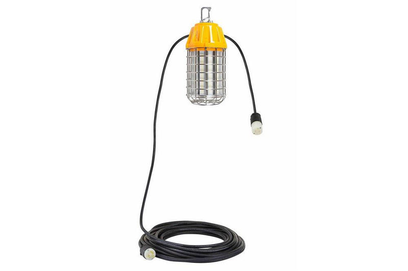 Temporary Jobsite LED Light Fixture - 60 Watt LED - 14/3 SJT - Daisy Chain - Hook Mount