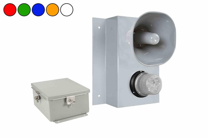 Industrial Horn & LED Strobe Warning System - 480 V AC - Weatherproof - NEMA 4X - Class 1 Beacon - Magnet Mount