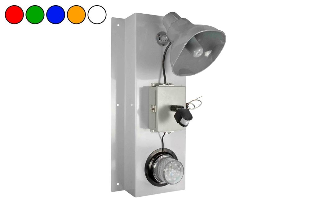 Industrial Horn w/ LED Strobe Warning System - 120V AC - Class 1 Beacon, (3) PIR MS - Audio Horn