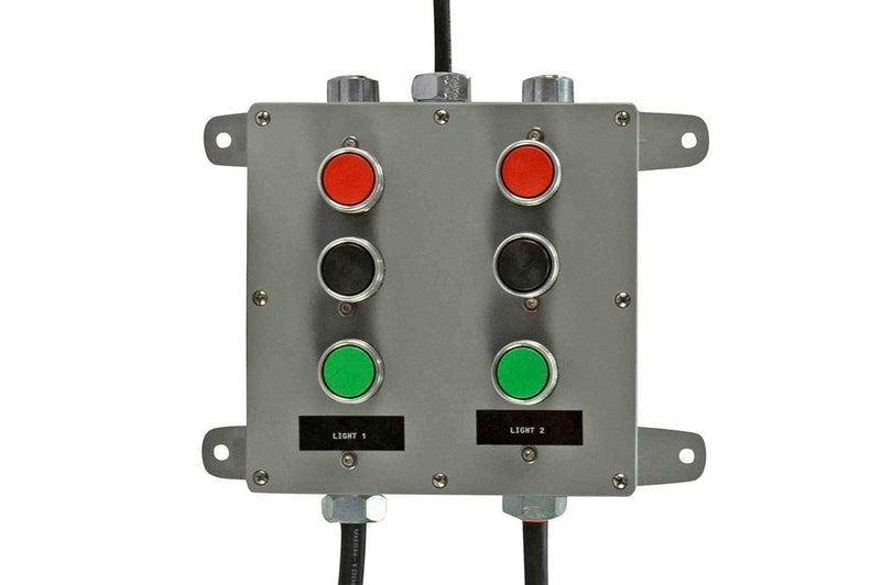 Control Station for Industrial Stack Light with Horn - (3) On/Off Switches - Weatherproof