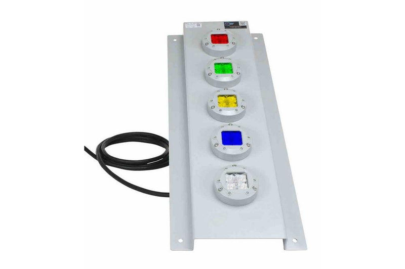60 Watt LED Strobing Signal Stack Light - White, Blue, Amber, Green, Red - NEMA 4X - 12-24V DC