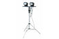 Portable Telescoping LED Light Tower - Dual Remote Control Spotlights - 120-277VAC - Extends 3.5' to 10'