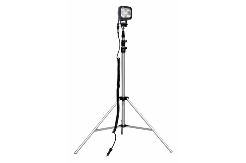 Larson 25W White LED Spotlight - 3.5-10' Aluminum Tripod - 2250 Lumens - IP67 - 9-60VDC - 16' Cord w/ Plug