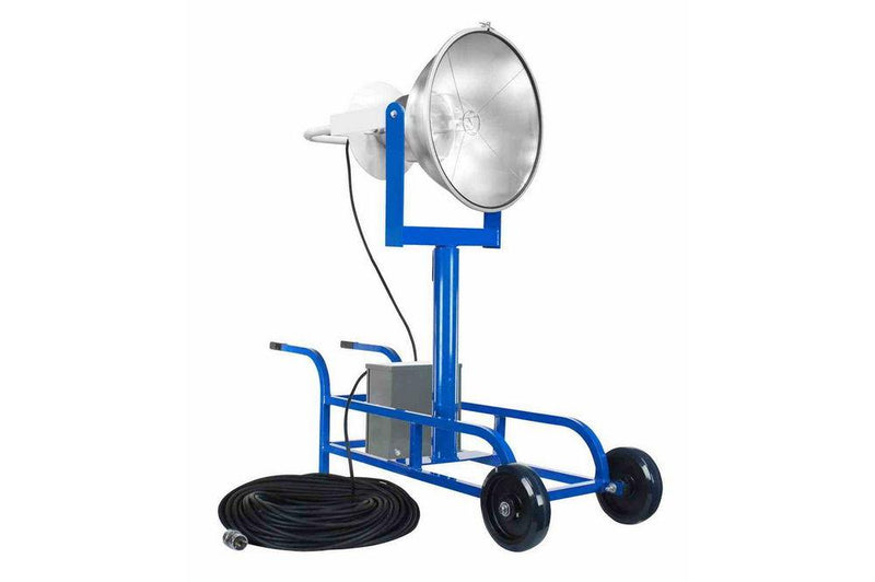 1500W Metal Halide Searchlight - Portable Wheelbarrow Cart w/ 3' Extension Bar - 150,000 Lumens