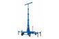 Crank Up Mini Light Tower - Wheeled Cart Base - 4.5'-12' Light Mast - Pintle Hitch - Powder Coated