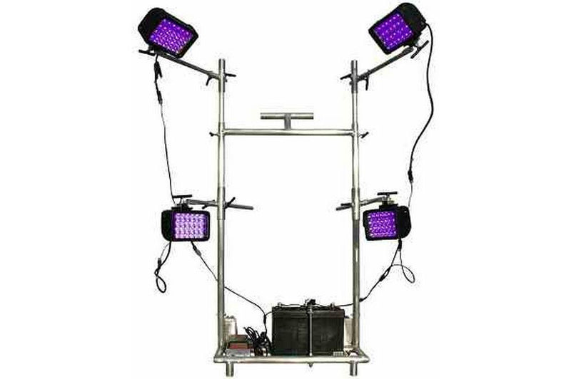 Battery Operated Ultraviolet Paint Curing LED Light Cart Dolly - 395NM - Four Adjustable Locking