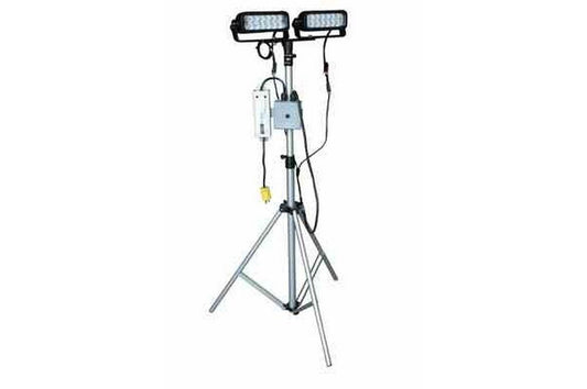 72W Portable LED Telescoping Light Tower - 3.5'-8' - Adjustable U-Bracket - 120-277VAC to 12-24V DC