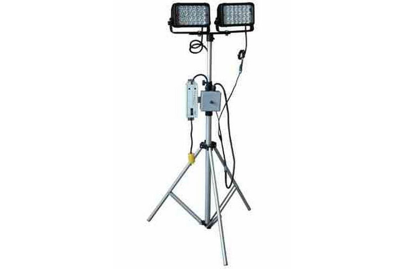 144W Portable Telescoping LED Light Tower - 120-240VAC to 12VDC or 24VDC - 3.5' to 10' - 8640 Lumens