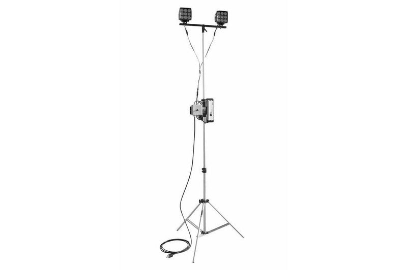 180W Dual LED Light on Telescoping Tripod - Extends 3.5' to 10' - 120-240VAC to 12-24 VDC