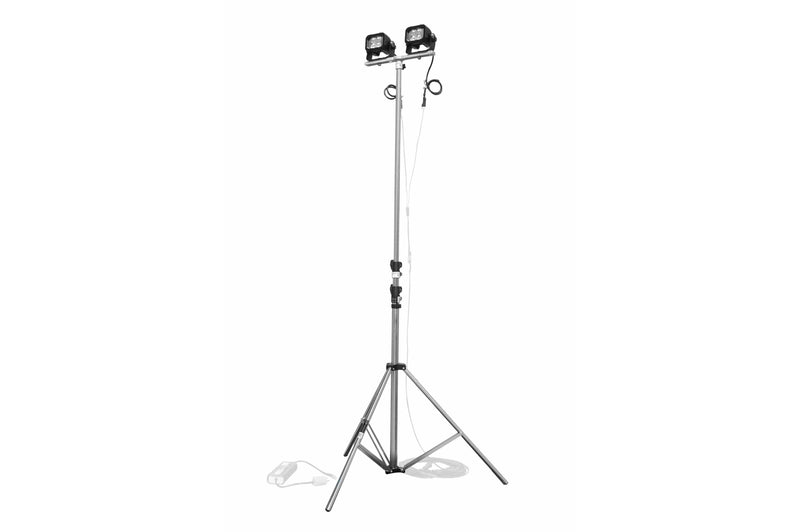 Larson 24 Watt Portable LED Telescoping Light Tower - Tripod Extends 3.5' to 10' - (2) LED Light Heads