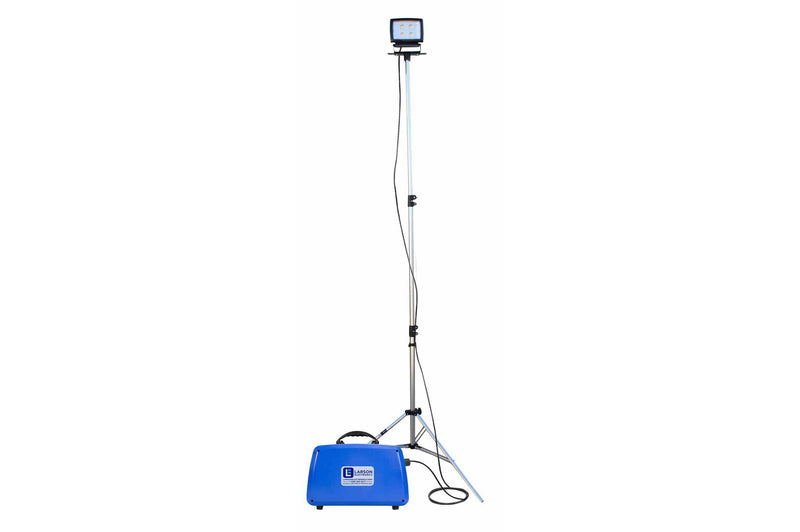 Larson 50W Rechargeable LED Telescoping Tripod Light - Extends 3.5' to 10' - 1.5 kWh Li-ion Battery Pack