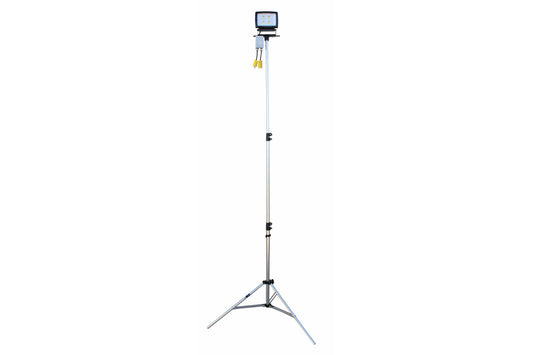 Larson 50 Watt LED Flood Light on Telescoping Tripod - Extends 3.5' to 10' - 120-277V AC - Daisy Chain