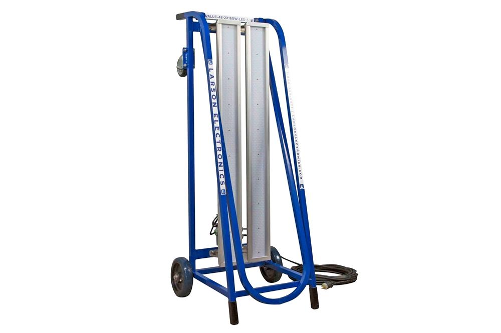 320W Work Area LED Light on Upright Portable Cart w/ Wheels - 4' (2) Lamps - 50' Cord w/ Cord Cap