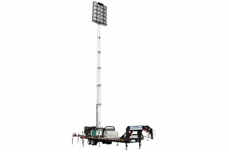 97' Hydraulic MegatowerÃ¢â€žÂ¢ Light Plant - 33' Trailer - (20) 500W LED Fixtures - 20KW Genset w/ 110 Gal