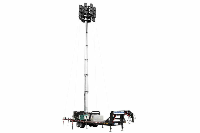 77' Hydraulic MegatowerÃ¢â€žÂ¢ Light Plant for Cold Weather - 33' Trailer - (20) LED Lamps, 20KW Genset, Auto Retract